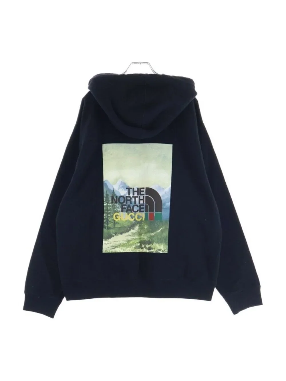 Gucci the North Face Pullover Hoodie Double Sided Print Logo Black